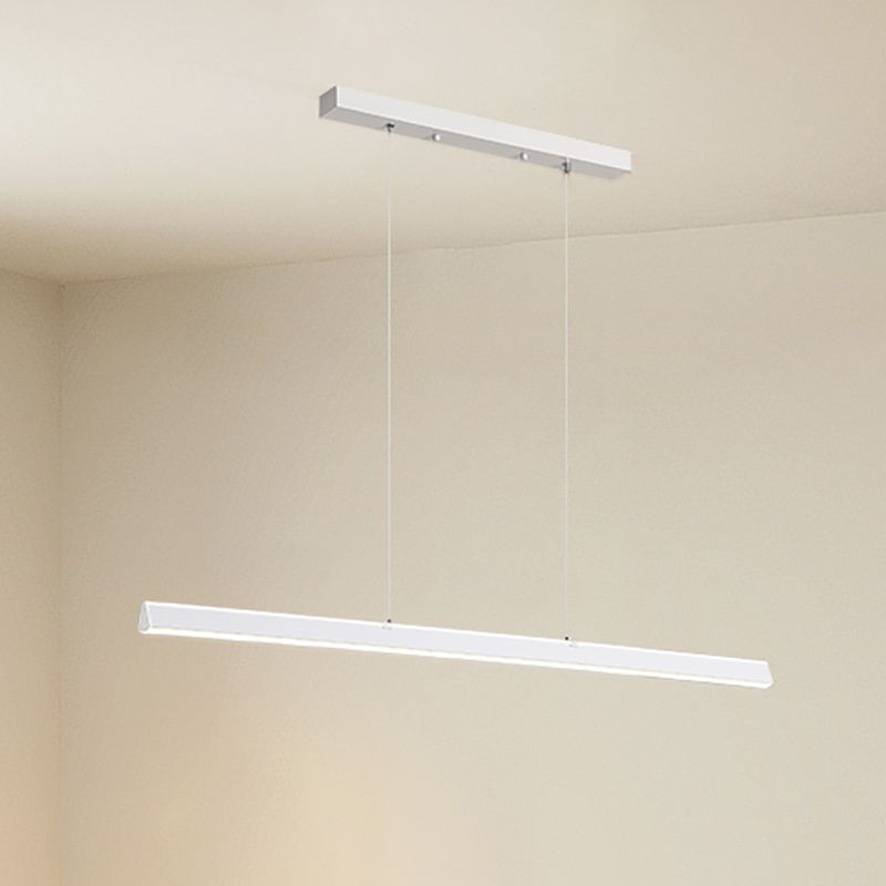 Nordic Simple Island Light Fixture Modern Long Strip LED Pendant Light for Dining Room