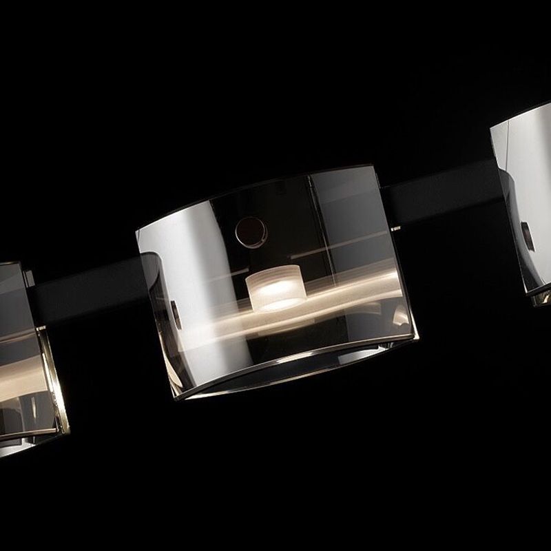 Modern Island Light LED Island Hanging Light with Glass Shade for Dining Room