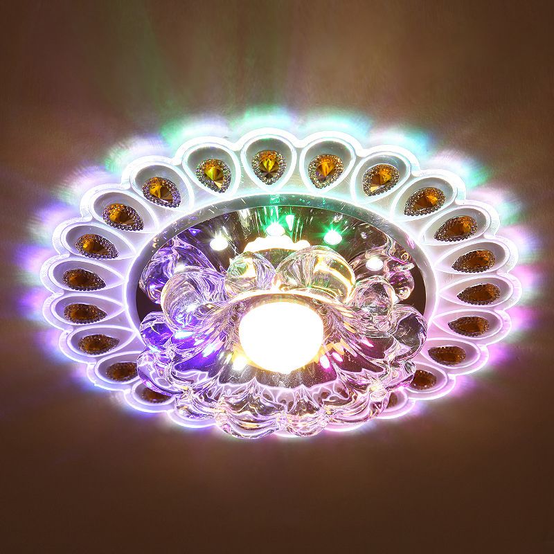 Plafonnier LED en forme de fleur de style moderne K9, plafonnier LED en cristal transparent