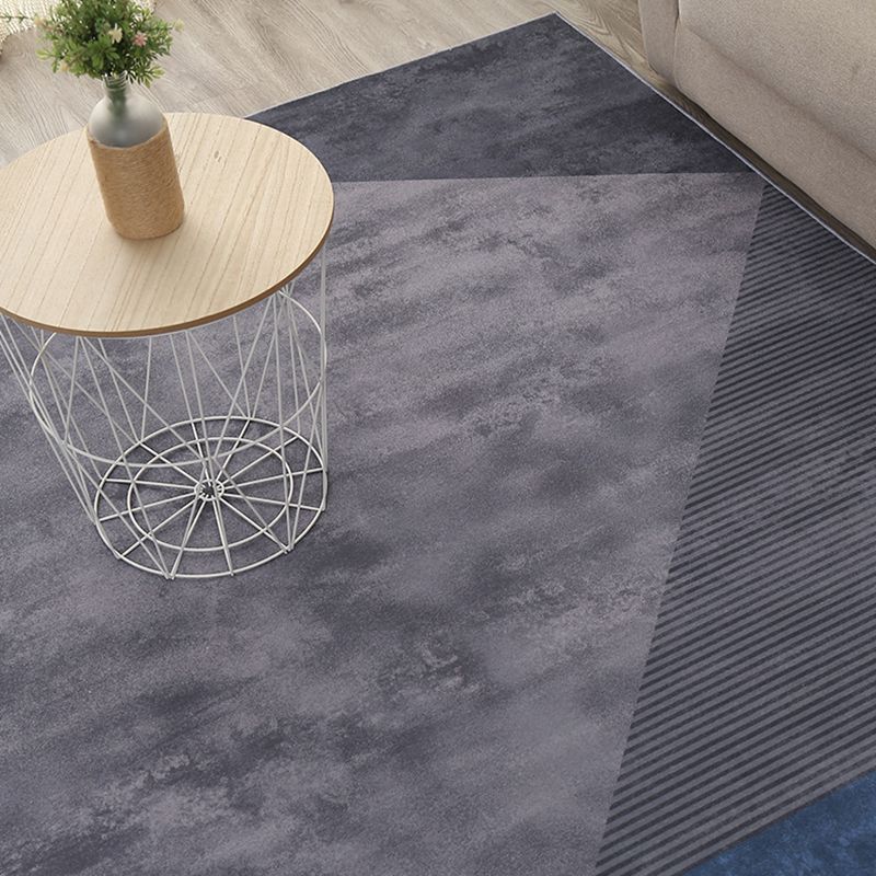 Fancy Modern Carpet Grey Geometric Pattern Area Rug Stain Resistant Rug for Living Room