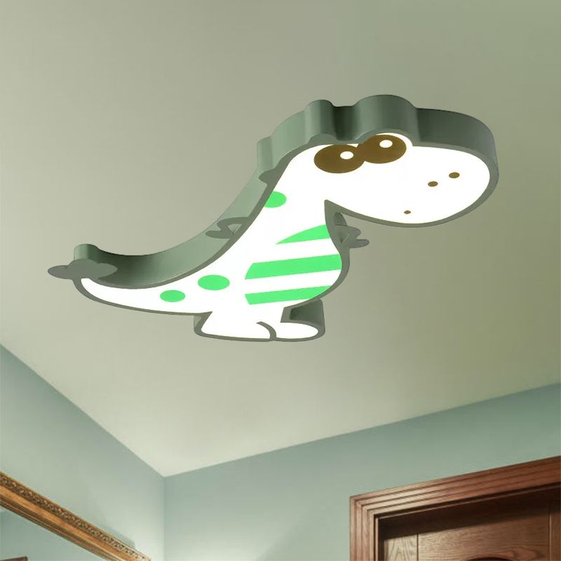 Lámpara LED de montaje en techo de macarrón de dibujos animados acrílico, accesorio de techo con dragón bonito para dormitorio de niños