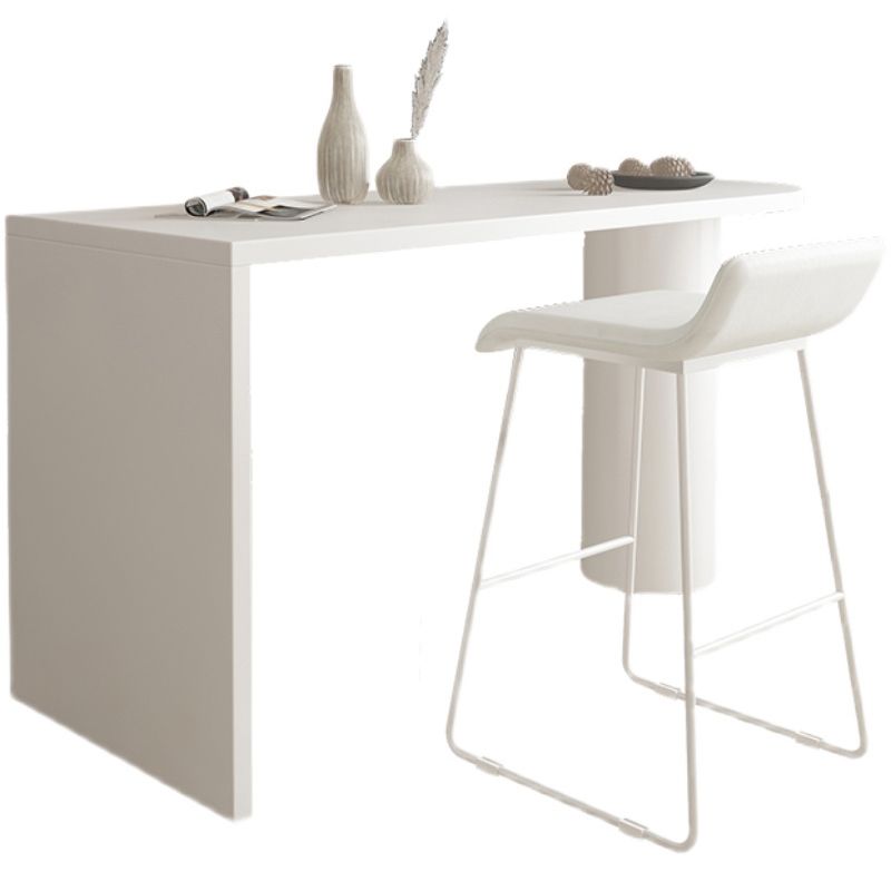 Contatto a forma libera in metallo tavolo da barra in legno di pino con doppio piedistallo