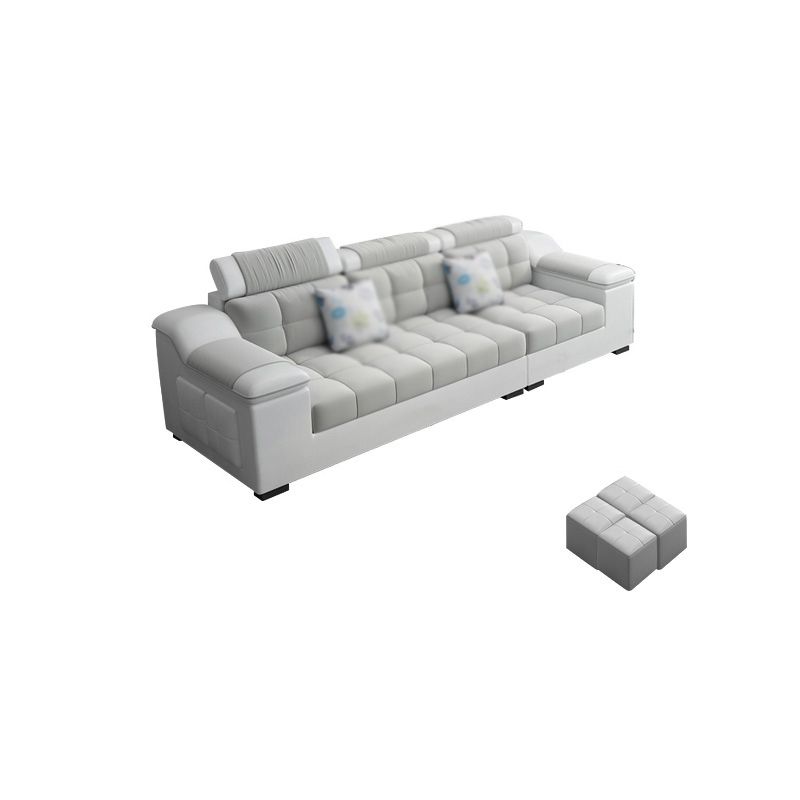 Contemporary Sofa Grey High Back Sloped Arms Sofa/Sectional for Living Room
