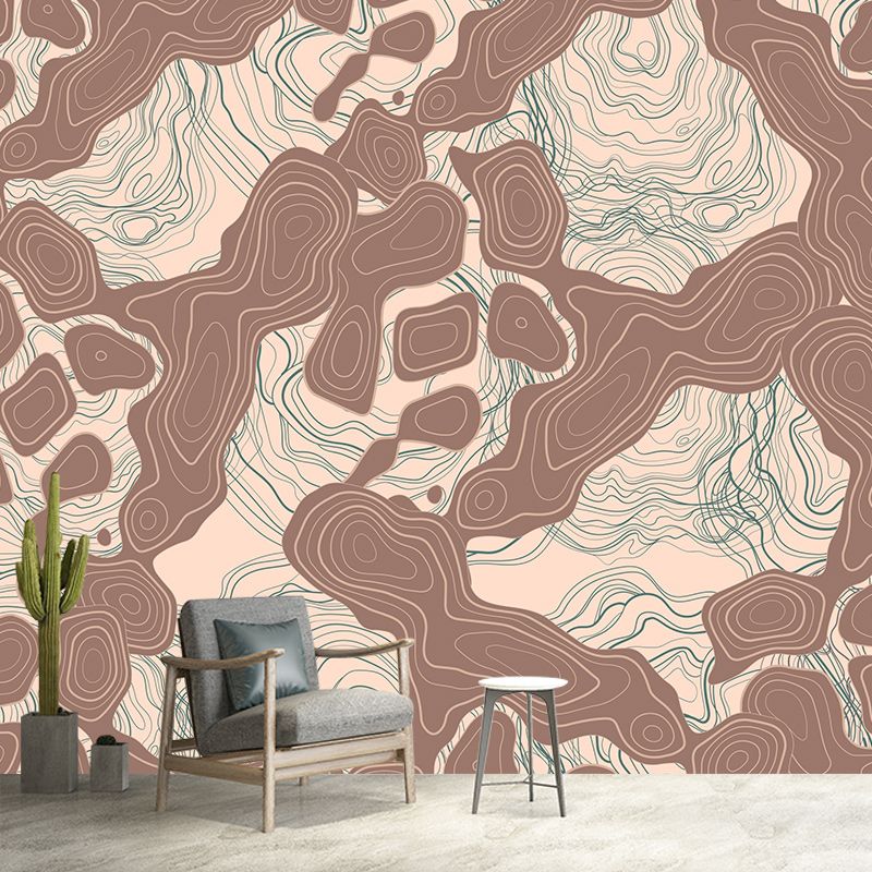 Abstract Art Resistant Mural Wallpaper Environment Friendly Sleeping Room Wall Mural