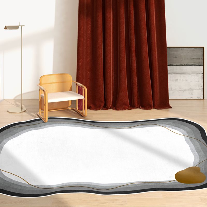 Chic Color Block Area Rug Modern Flax Area Carpet Anti-Slip Area Rug for Home Decor