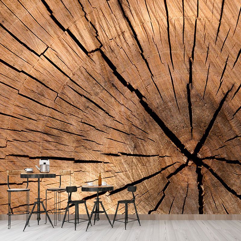 Wood Grain Mildew Resistant Mural Wallpaper Sleeping Room Wall Mural