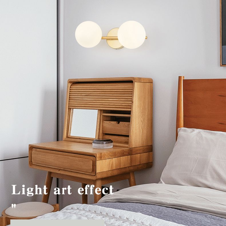 Postmodern Globe Vanity Sconce Lights Milk Glass Wall Monte Funture per bagno