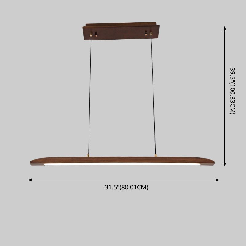 Linear Large Kitchen Pendant Lights Wood Modern Chandelier Lighting Fixtures for Restaurant