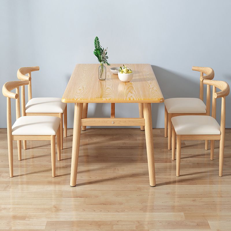 Home Modern Style MDF Dining Furniture Set Rectangle Dining Set with Wood Base