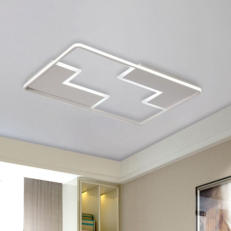 Acrylic Block Flush Ceiling Light Fixture Simplicity 19"/23"/27.5" Wide LED White/Black Flush Mount Lamp in Warm/White Light