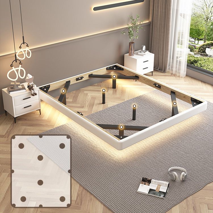 Contemporary Platform Bed Wood and Upholstered Platform Bed Frame with Metal Legs