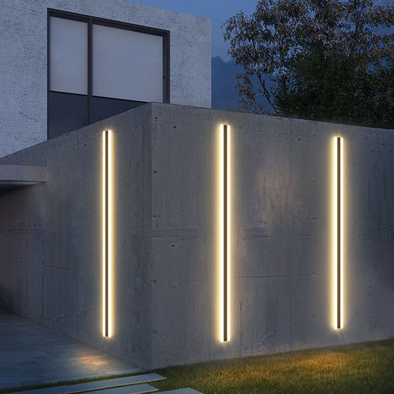 Lineare Form Metallwandbeleuchtung moderner Stil Einmals Wandhalterung in Schwarz