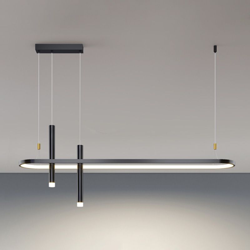 Modern Linear Ceiling Pendant Light Metal Island Pendant