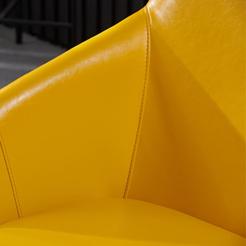 Mid-Century Modern Basic Four Leg Arm Chair Leather Accent Armchair for Living Room