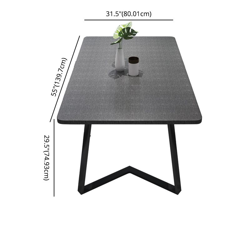 Modern Style Traditional Height Dining Set with Rectangle Shape Table and Black Double Pedestal Base