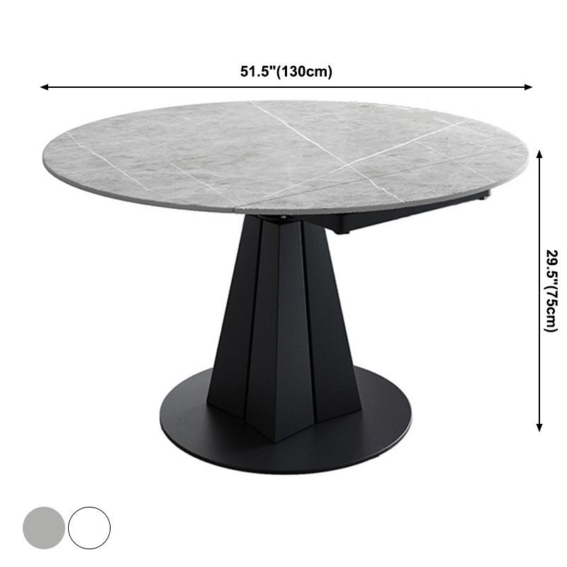 Modern Style Sintered Stone Dining Room Table Round Home Table with Metal Base