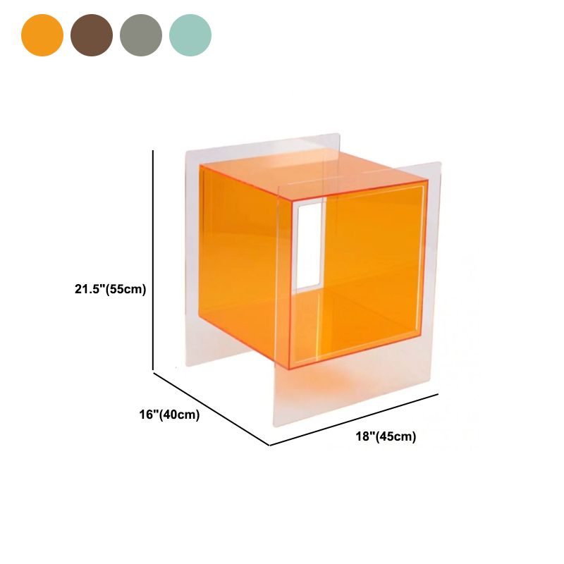 21.65"/23.62" Tall 1 - Shelf Nightstand Acrylic with Casters Night Stand