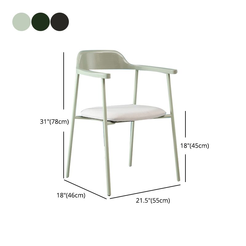 Modern Style Metal Arm Chair Open Back Indoor Dining Chair (Set of 2)