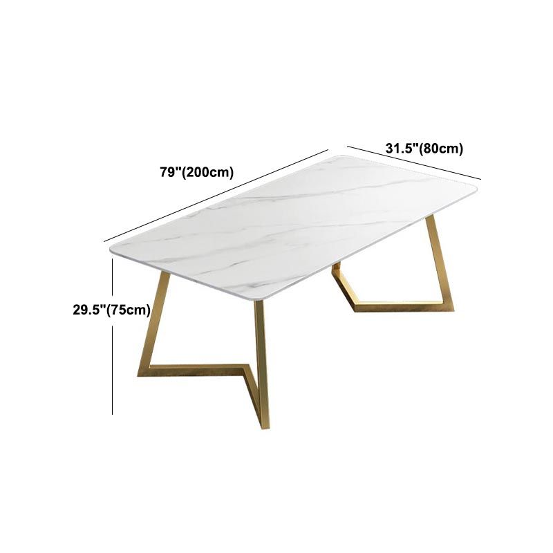 Stone Top Dining Table Traditional Luxury Table with Sled Base