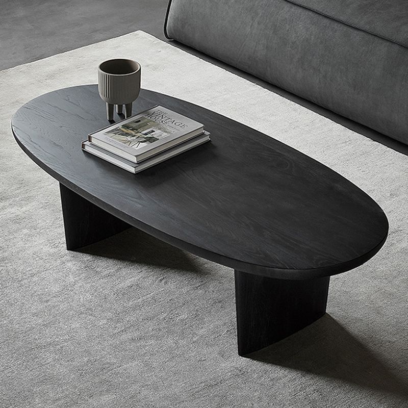 No Distressing Oval Single Coffee Table Sled Solid Wood Coffee Table