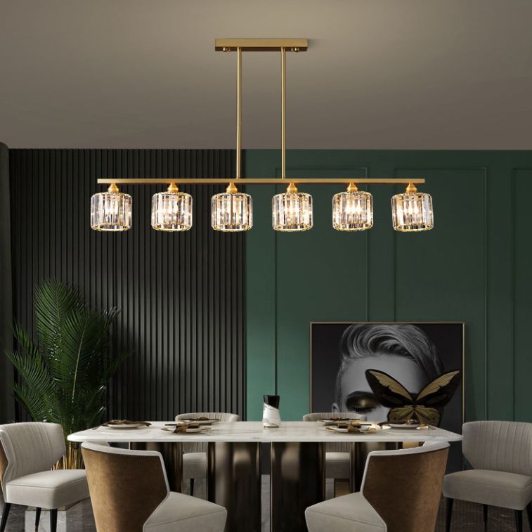 Cilindro illuminazione dell'isola Crystal Contemporary Simplicity Fissature di illuminazione a sospensione per il ristorante