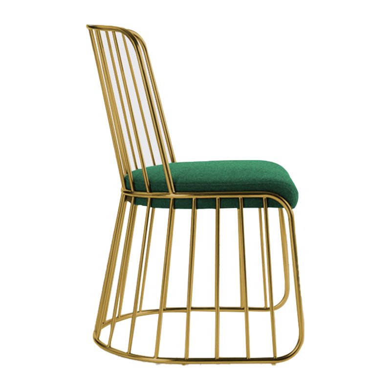 Glam Metal Dining Room Chair Windsor Back Side Chair for Home Use