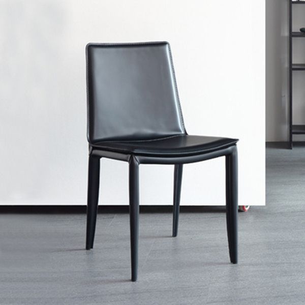 Modern Kitchen PU Leather Dining Side Chair Solid Back Dining Side Chair