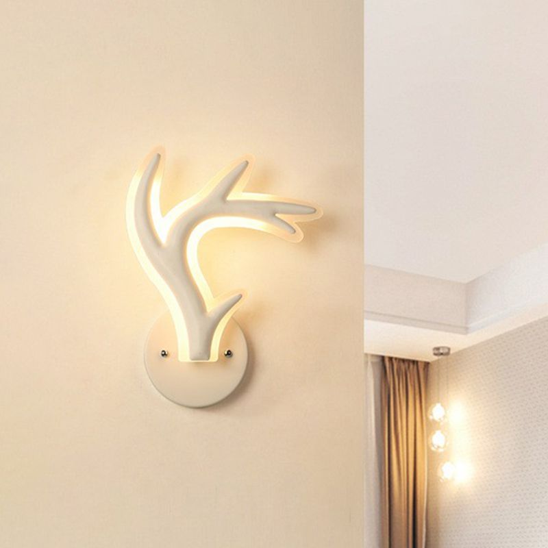 Modern Antler Shaped Sconce Lighting Acrylic Corridor Sconce Light Fixture in White