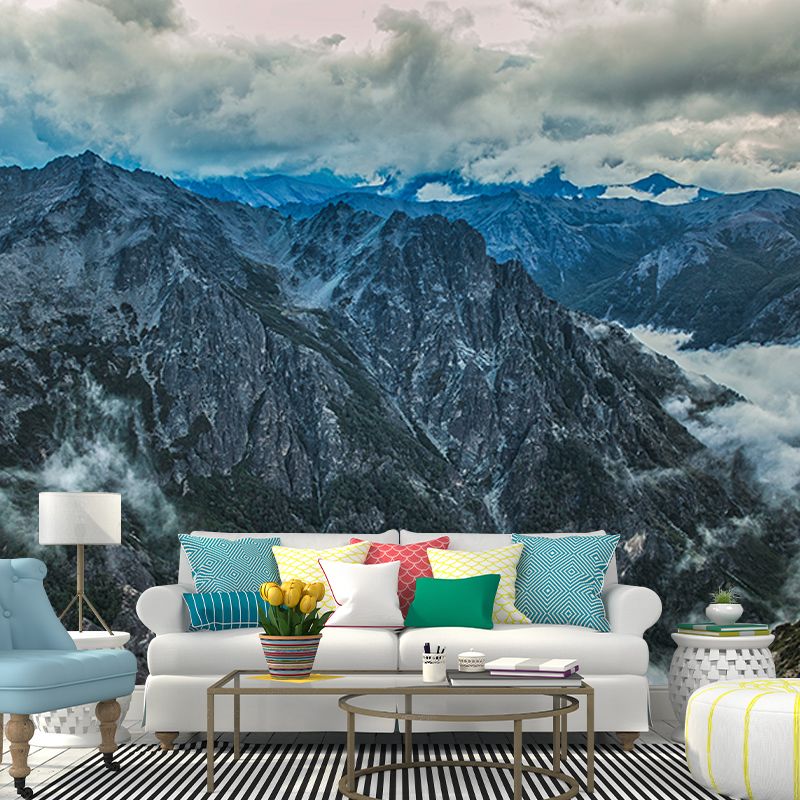 Quiet Mountain View Mural Wallpaper Waterproofing Wall Art, Customized Size Available