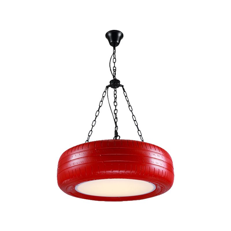 Creative Industrial Hanging Light Car Tire Rubber Chandelier with Hanging Chain for Bar