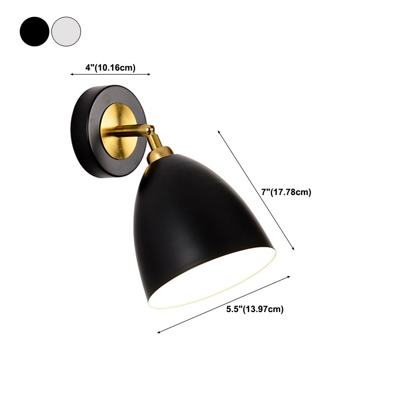 Nordic Style Iron Wall Light Cone Shape Adjustable Wall Lamp for Living Room
