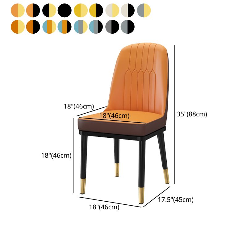 Chaise d'intérieur scandinave avec dossier Parsons rembourré en métal, chaise de salle à manger
