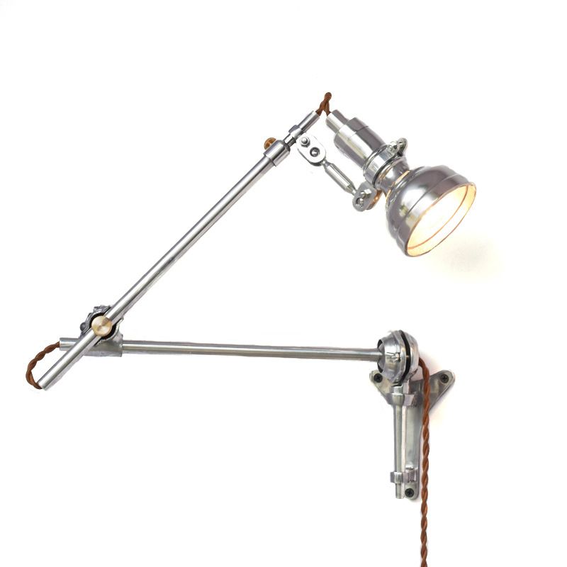 Silver 1-Light Wall Light in Modern Creative Style Aluminium Geometric Reading Wall Lamp