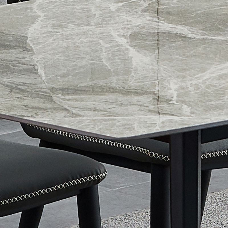 Glossy Gray Dining Table Set 1/4/5/7 Pieces Contemporary Dinette Set for Kitchen