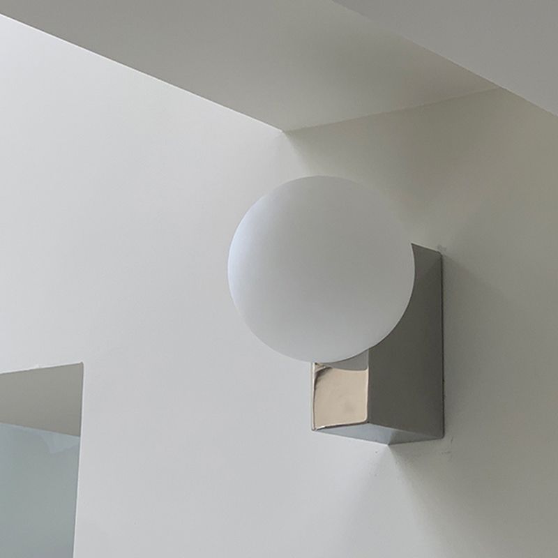 Ball Shape Glass Vanity Lamp Modern Style 1 Light Vanity Light Fixture