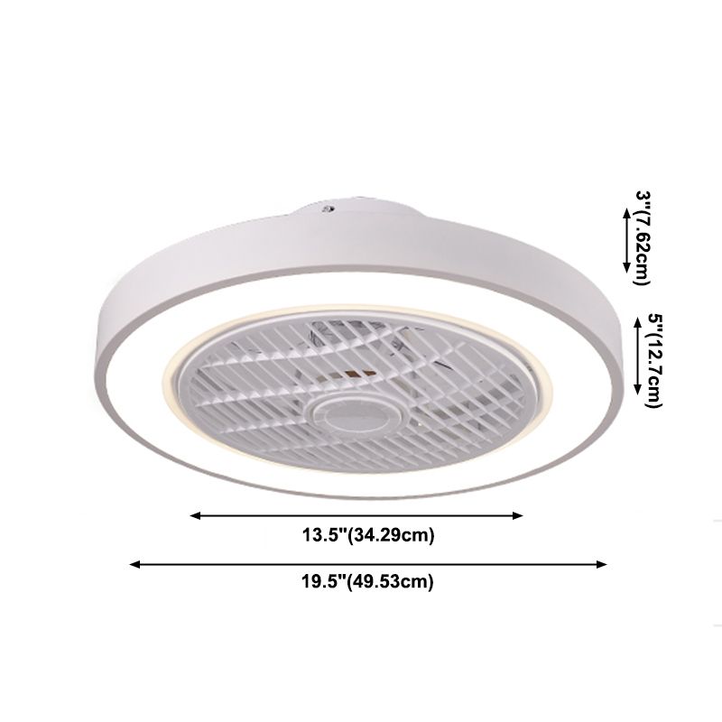 Moderne minimalistische LED -Makkaron Deckenventilator Leichter Eisenkreisendeckenleuchte mit Acrylschatten