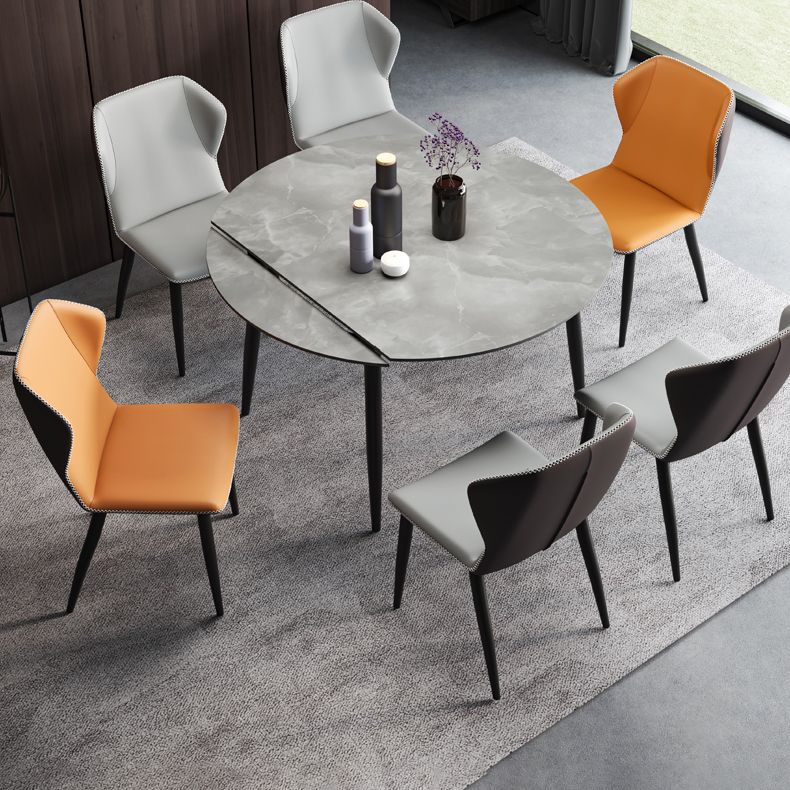 Modern 1/3/4/5/7 Pieces Dining Sintered Stone Dining Table Set with Metal Legs for Home