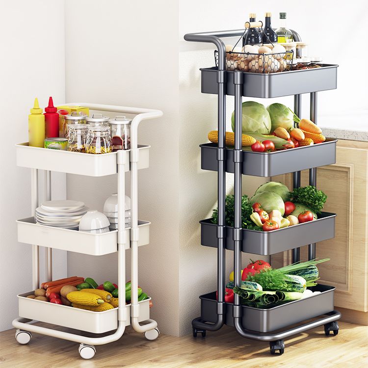 Movable Plastic Bookshelf Nordic Home Open Bookcase with Casters