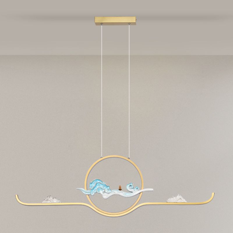 Luces de la isla de forma lineal Luces de estilo contemporáneo 2 accesorios de iluminación colgante de luz