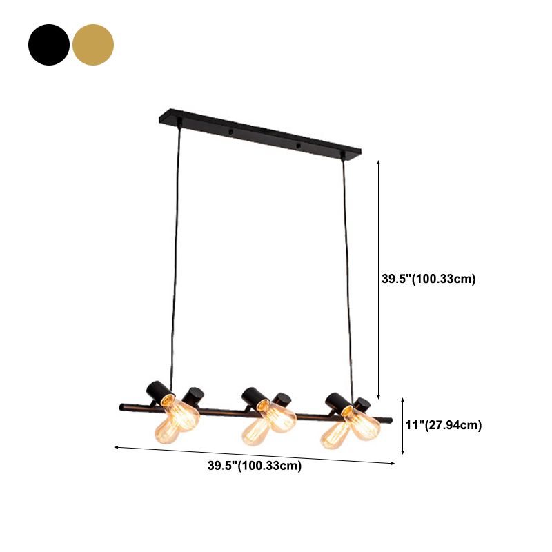 Adjustable Length Hanging Lamp Post-Modern Style Metal Island Light for Kitchen