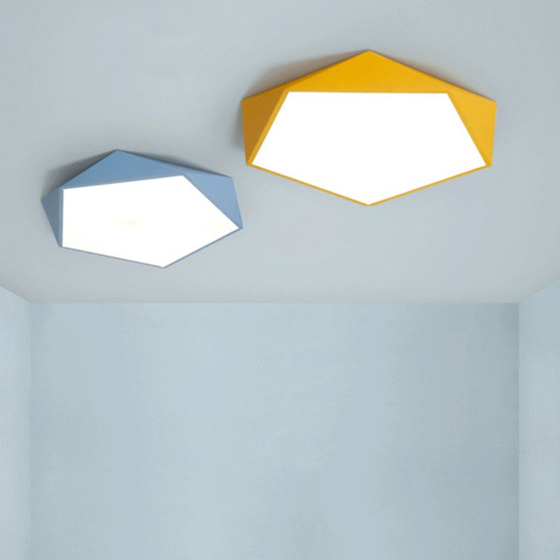 Acrylic Macaron LED Flush Mount Ceiling Light in Modern Singularity Wrought Iron Geometric Ceiling Fixture for Bedroom