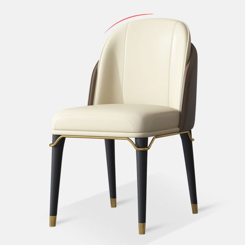 Glam Indoor Side Chair with Ash Wood Legs Matte Finish Dining Chair for Home