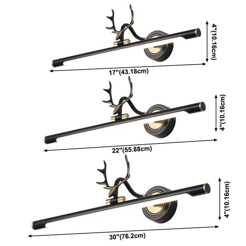 LED Mirror Lampe American Retro Style Badezimmer Toilettengeweihspiegel -Leuchte