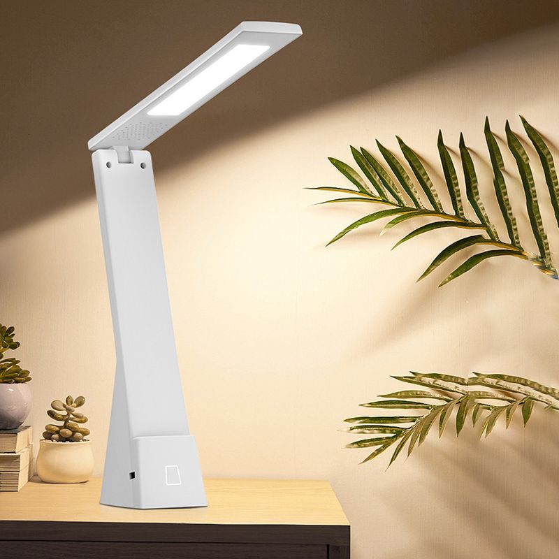 USB Table Lamp with Touch Control, Task Plastic Folding Table Light for Bedroom