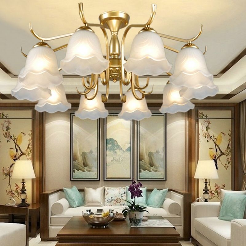 Household Ceiling Lamp Modern Flush Mount Light Fixture with Glass Shade