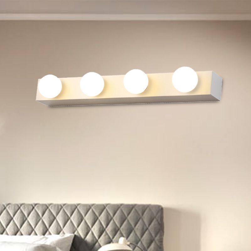 Finitura nera/bianca Open Bulb Vanity Lighting Freeture Minalismo Stile 4/5 teste Luce a parete in metallo per bagno