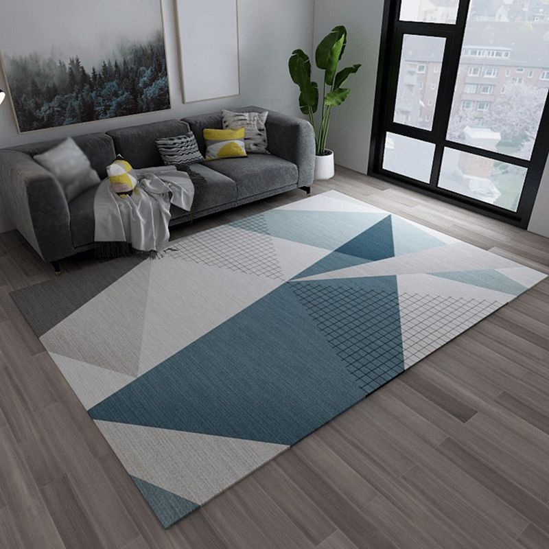 Simplicity Triangle Printed Area Rug Multicolored Modern Area Carpet Polyester Friendly Washable Rug for Home Decoration
