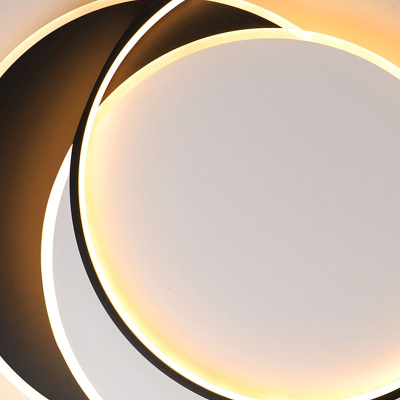 Fidutri del soffitto geometrico in stile moderno metallo 3 lampade a soffitto a filo leggero in nero