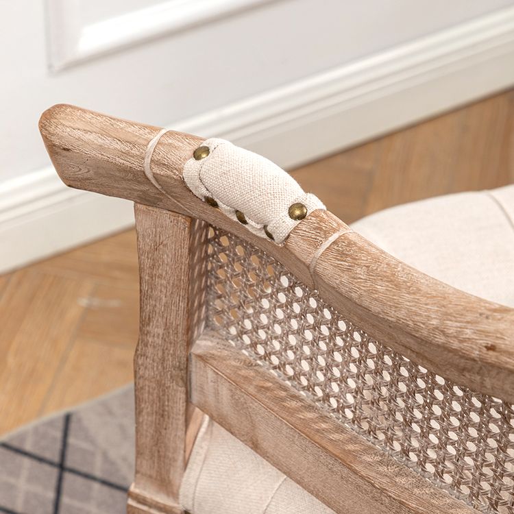 Chaise de salle à manger de style campagnard en bois massif, finition mate, fauteuil de salle à manger à dossier ouvert