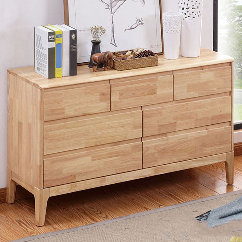 Rubber Wood Bedroom Chest Contemporary Storage Chest with Drawers